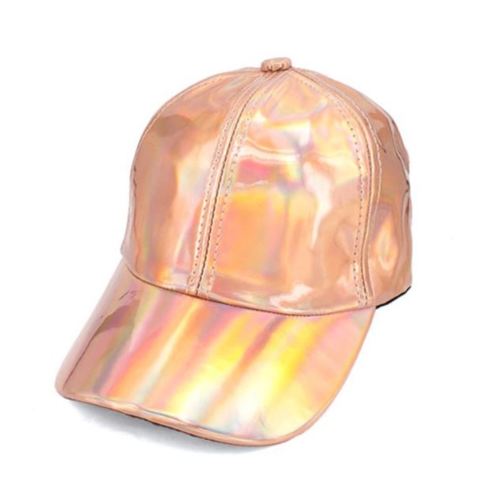 Cool New Adjustable Holographic Rainbow Peach Brown Snapback Baseball Cap